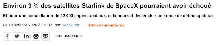 Satellites Starlink de SpaceX